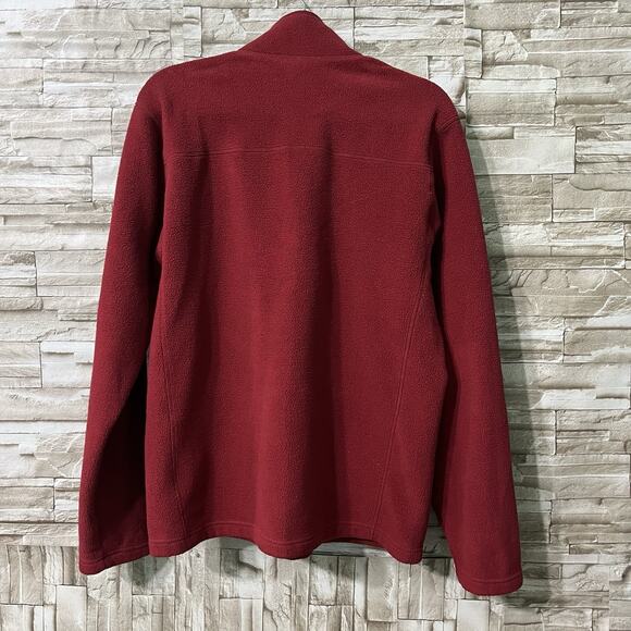 The North Face Windwall Fleece Jacket Mens Medium Red Full Zip Soft Shell Hiking - Picture 2 of 7